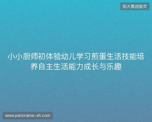 小小厨师初体验幼儿学习煎蛋生活技能培养自主生活能力成长与乐趣
